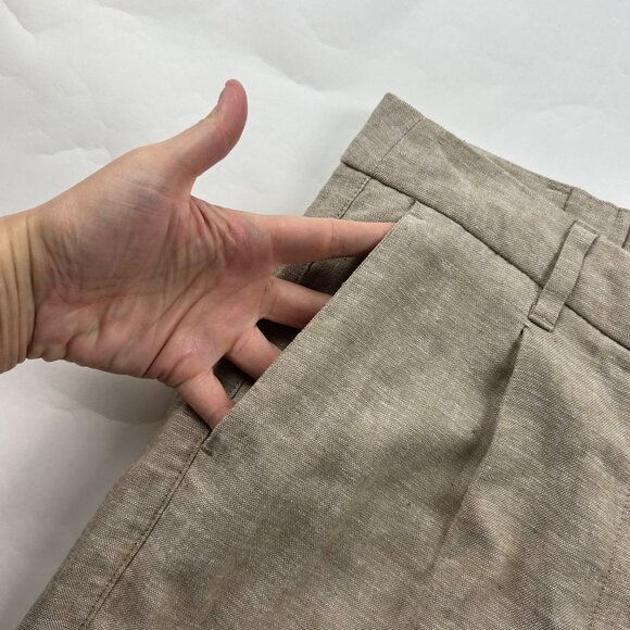 Old Navy Sliced Bread Linen Blend High Rise Wide Leg Trouser Pant M - Picture 3 of 7